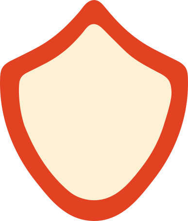 beige shield with red piping Illustration in PNG, SVG