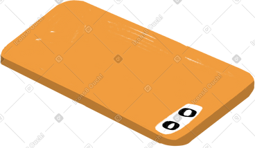 Lying yellow smartphone PNG, SVG