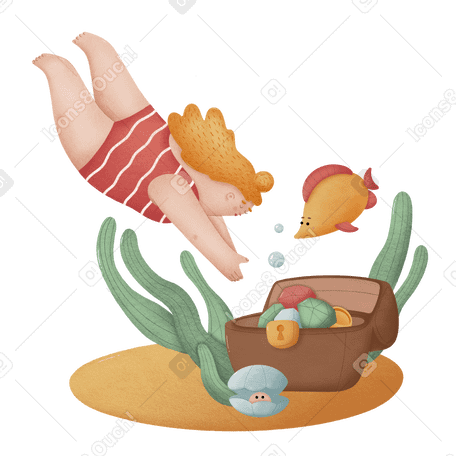 Treasure found Illustration in PNG, SVG