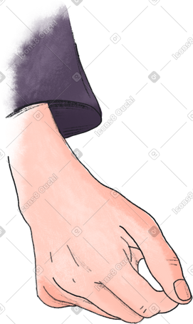 man's hand in a black sleeve PNG, SVG