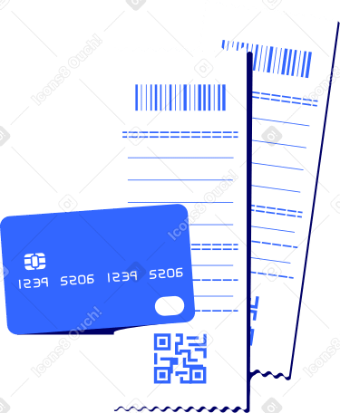 Carta di credito e due ricevute di pagamento da supermercato PNG, SVG