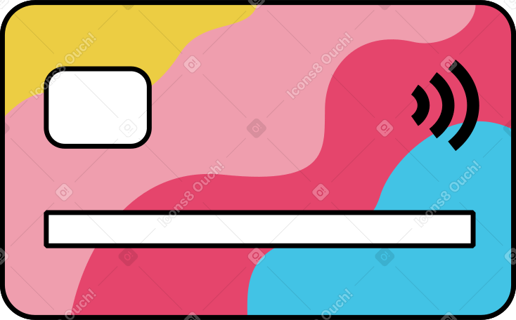 multicolored bank card PNG, SVG