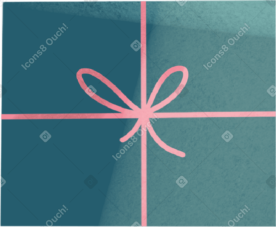 dark green gift box with ribbon Illustration in PNG, SVG