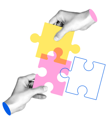Assembling jigsaw puzzle and solving problems PNG, SVG