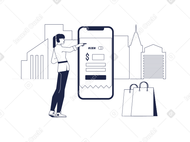 Illustration Shopping en ligne aux formats PNG, SVG