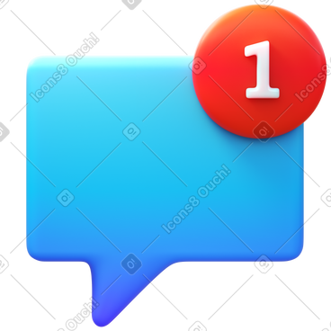 Speech bubble with notification PNG, SVG