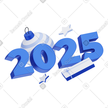 2025 年，带着小饰品和礼物 PNG, SVG