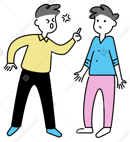 Two guys fighting, arguing, or quarreling PNG, SVG