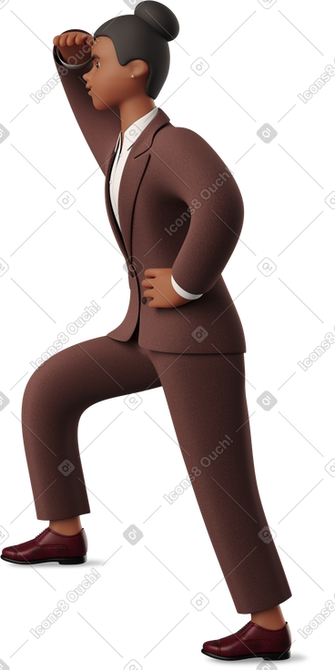 Side view of black businesswoman looking into the distance PNG, SVG