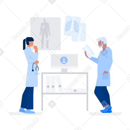 Medical Consultation Online Illustration in PNG, SVG