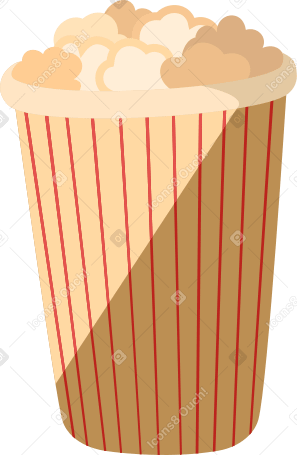 tall glass of popcorn with shadow Illustration in PNG, SVG