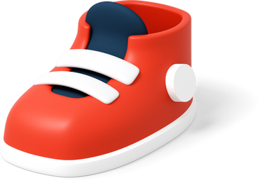 Left red sneaker with white laces PNG, SVG