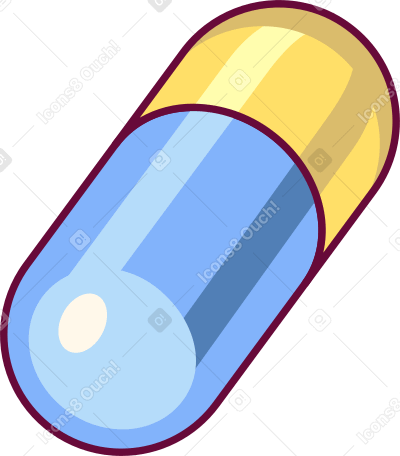 yellow blue pill PNG, SVG