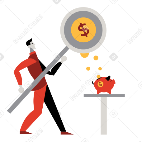 Homme prenant de l'argent dans une tirelire PNG, SVG