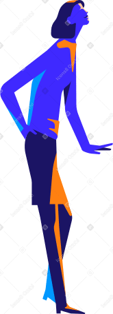 standing woman profile Illustration in PNG, SVG