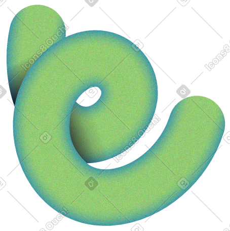 具有纹理的体积绿色螺旋 PNG, SVG