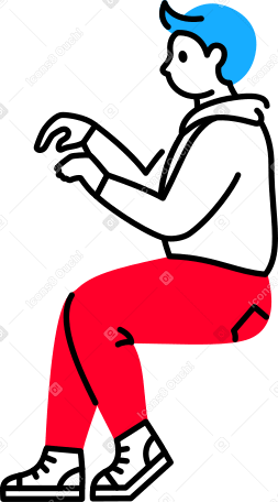 man sits and types Illustration in PNG, SVG