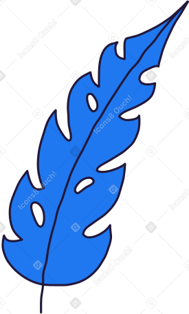 long blue leaf PNG, SVG