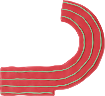 Torso with raised arm in red cloth with green stripes PNG, SVG