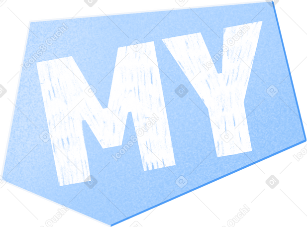 lettering my on blue background PNG, SVG