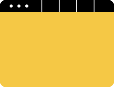 yellow browser with four tabs PNG, SVG