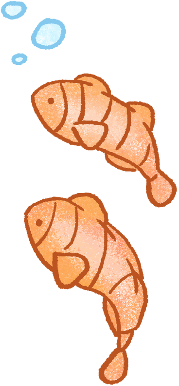 Pesce arancione con bollicine PNG, SVG