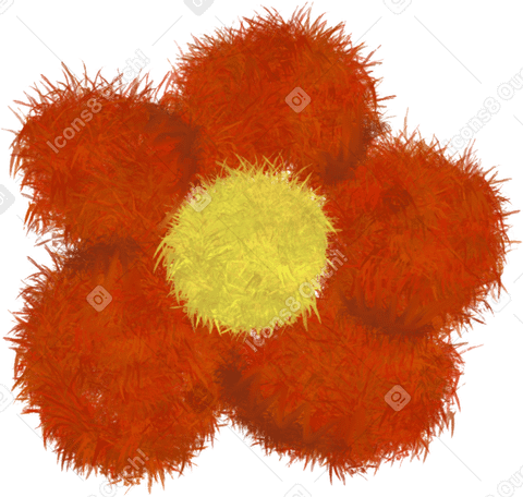 Flor roja esponjosa PNG, SVG