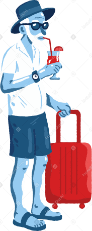 old man with suitcase в PNG, SVG