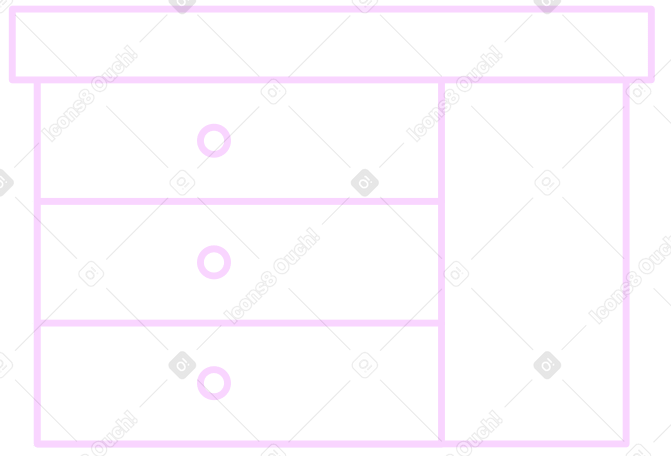 white table with drawers PNG, SVG