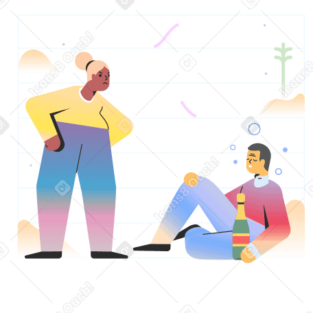 Drunk man Illustration in PNG, SVG
