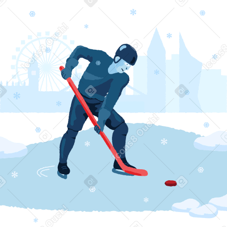 Lake hockey Illustration in PNG, SVG