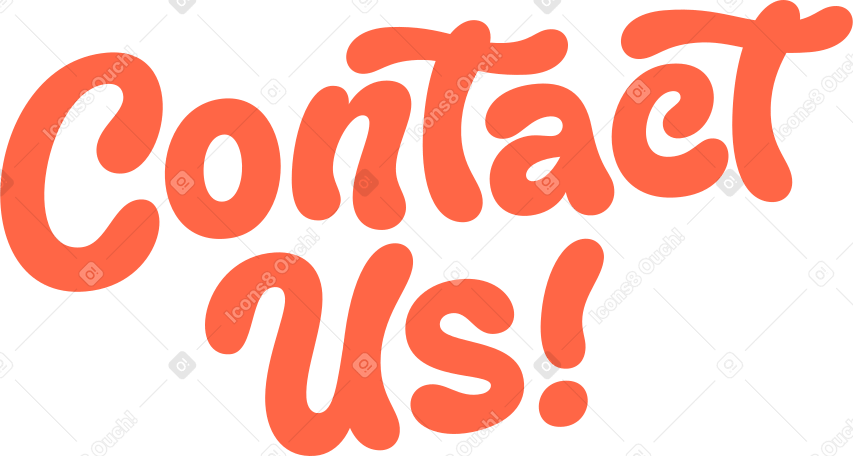 lettering contact us! text PNG, SVG