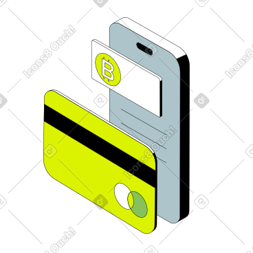 Cryptocurrency exchange with smartphone and bank card PNG, SVG