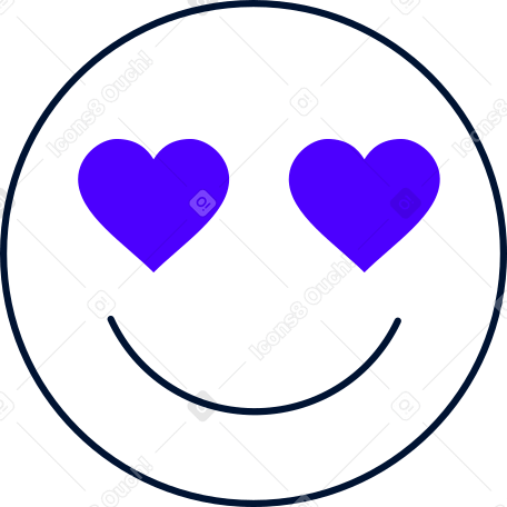 emojis avec des yeux de coeur PNG, SVG