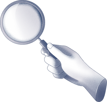 hand holding magnifying glass PNG, SVG