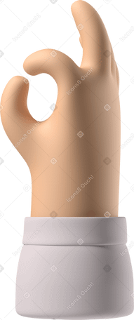 3D Weiße hauthand, die ok-zeichen zeigt PNG, SVG