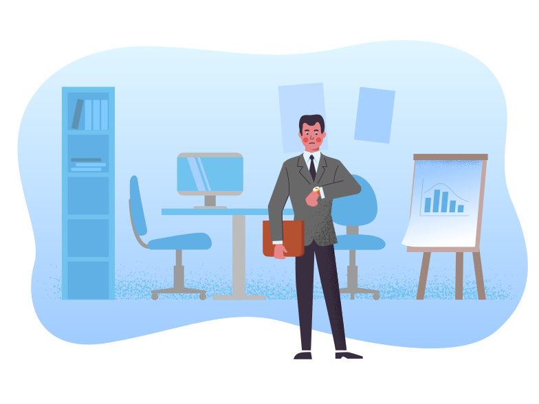 Businessman at the office Clipart illustration in PNG, SVG