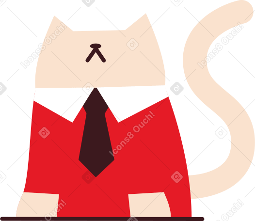 Chat en chemise et cravate PNG, SVG