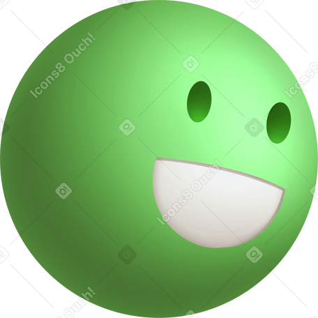 green smiling emoji PNG, SVG