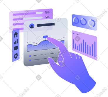 Analyzing statistics in interactive dashboard PNG, SVG
