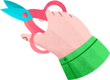 hand holding pink scissors PNG, SVG
