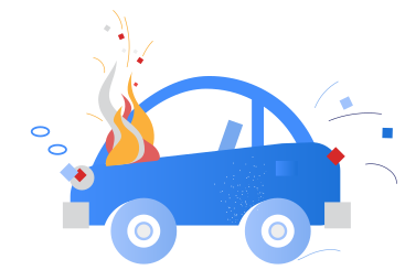 Car on fire PNG, SVG