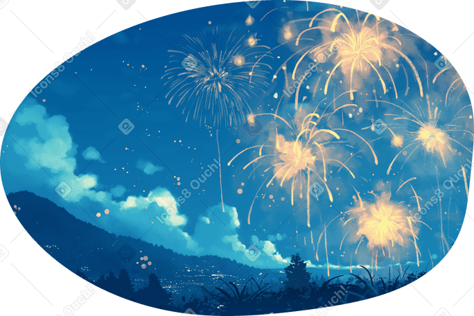 Sfondo di fuochi d'artificio PNG, SVG