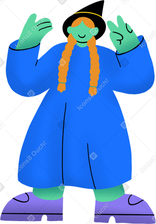 witch posing for a photo PNG、SVG