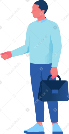 Uomo con una valigetta PNG, SVG
