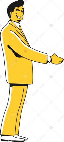 politician shaking hand Illustration in PNG, SVG