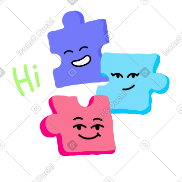 Puzzle piece characters welcoming to the team PNG, SVG