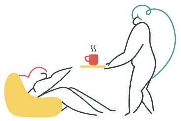 Mujer trayendo té con cuidado PNG, SVG
