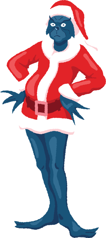 angry christmas character PNG, SVG