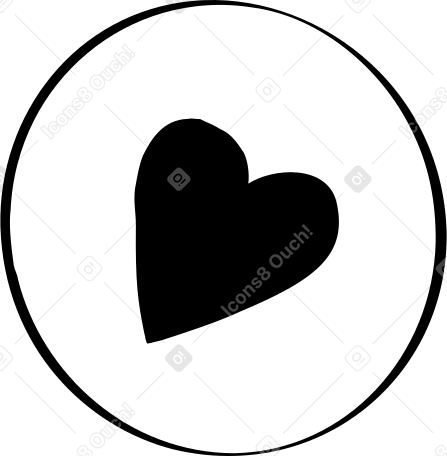 coração em um círculo PNG, SVG